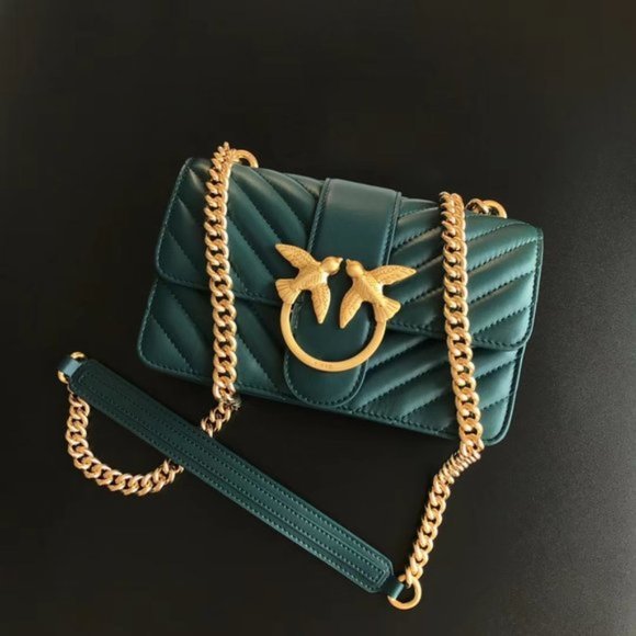 PINKO Love Classic Icon V Leather Shoulder Bag - Picture 2 of 9